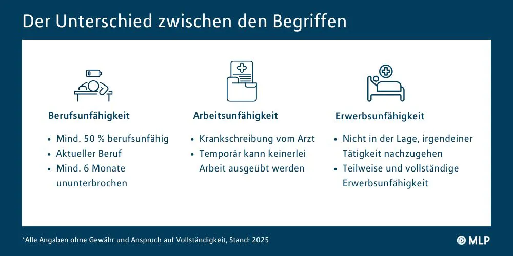 Unterschied zwichen den Begriffen BU, AU, EU kurz zusammengefasst / MLP Infografik