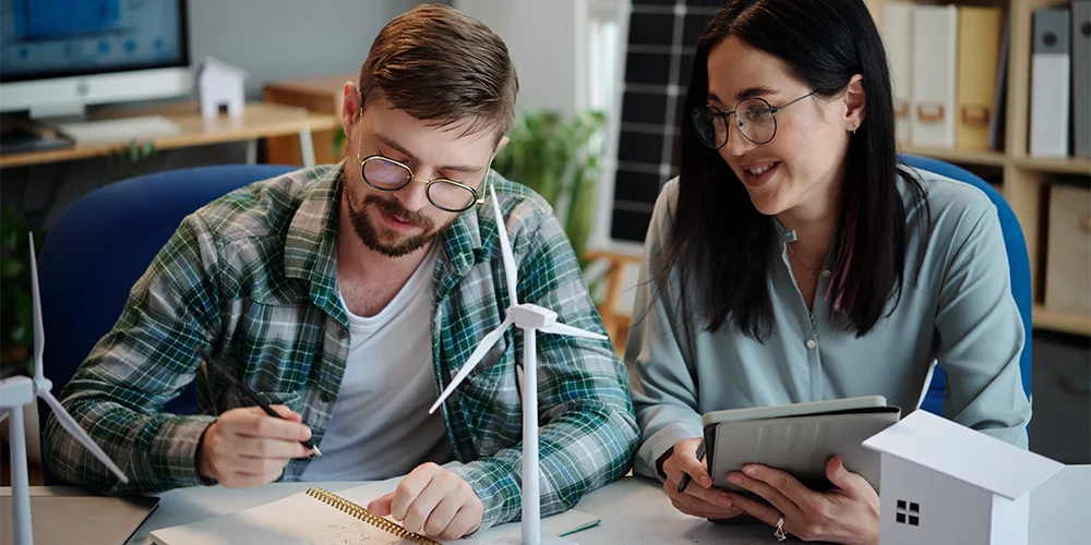 Studenten lernen nachhaltige Studiengänge